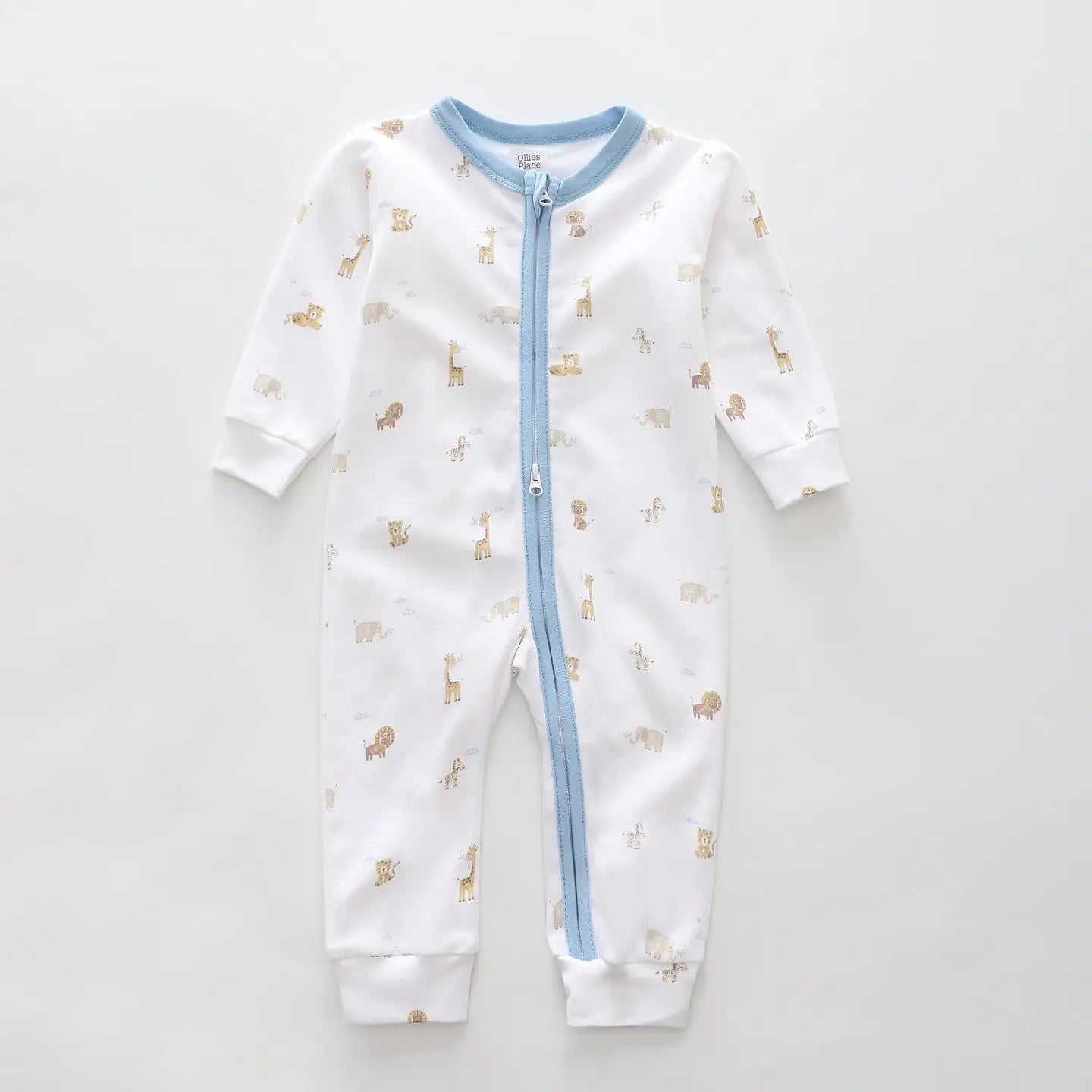 Premmie Safari Zip Romper Ollies Place