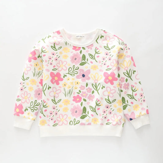 Pretty Floral Print Sweatshirt Ollies Place