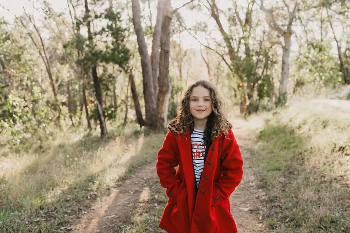 Racing Red, Older Girls Peacoat Ollies Place