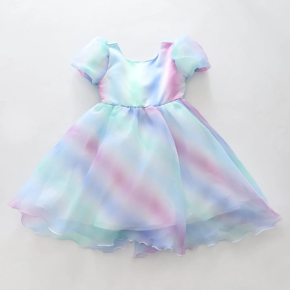 Rainbow Gradient Chiffon Party Dress Ollies Place