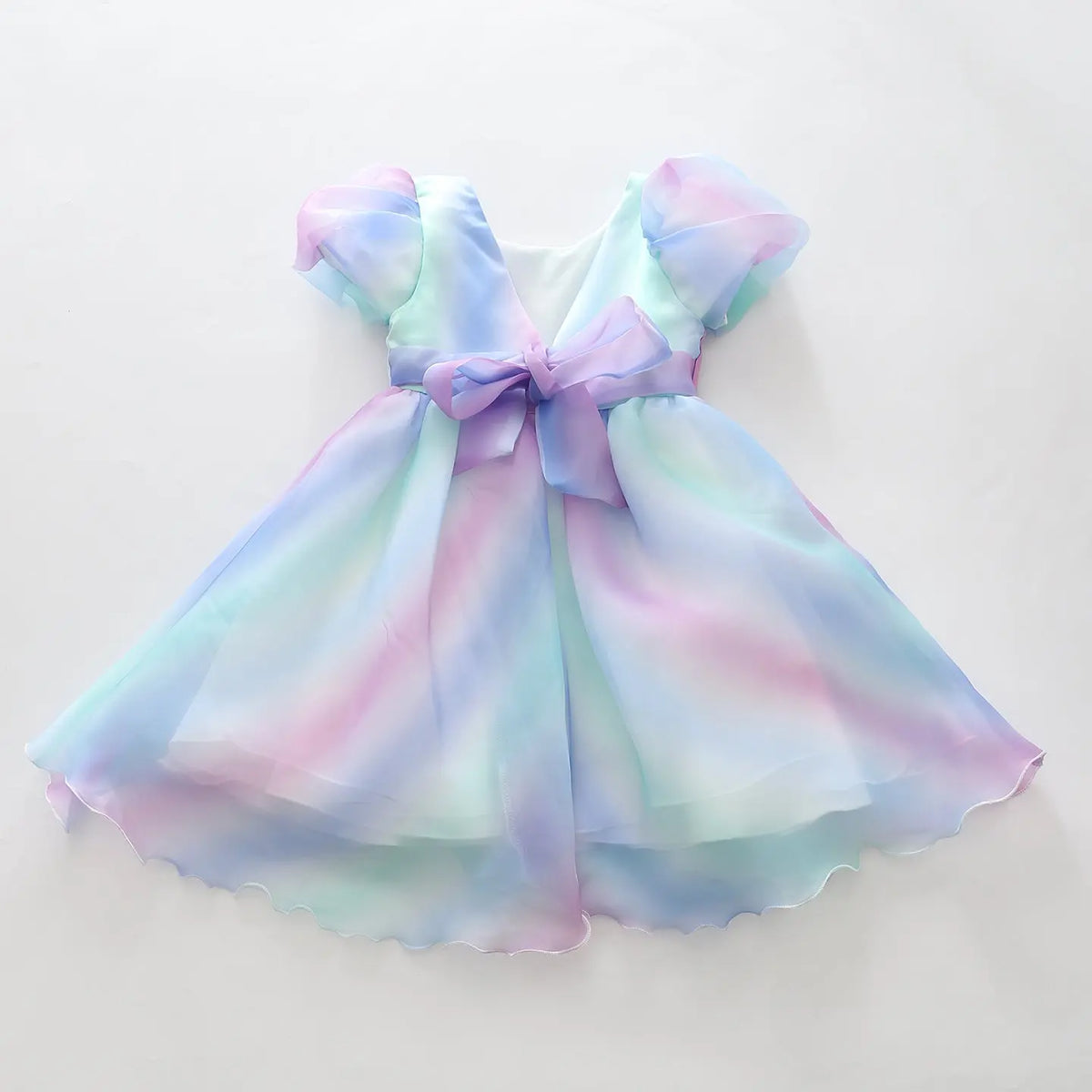 Rainbow Gradient Chiffon Party Dress Ollies Place