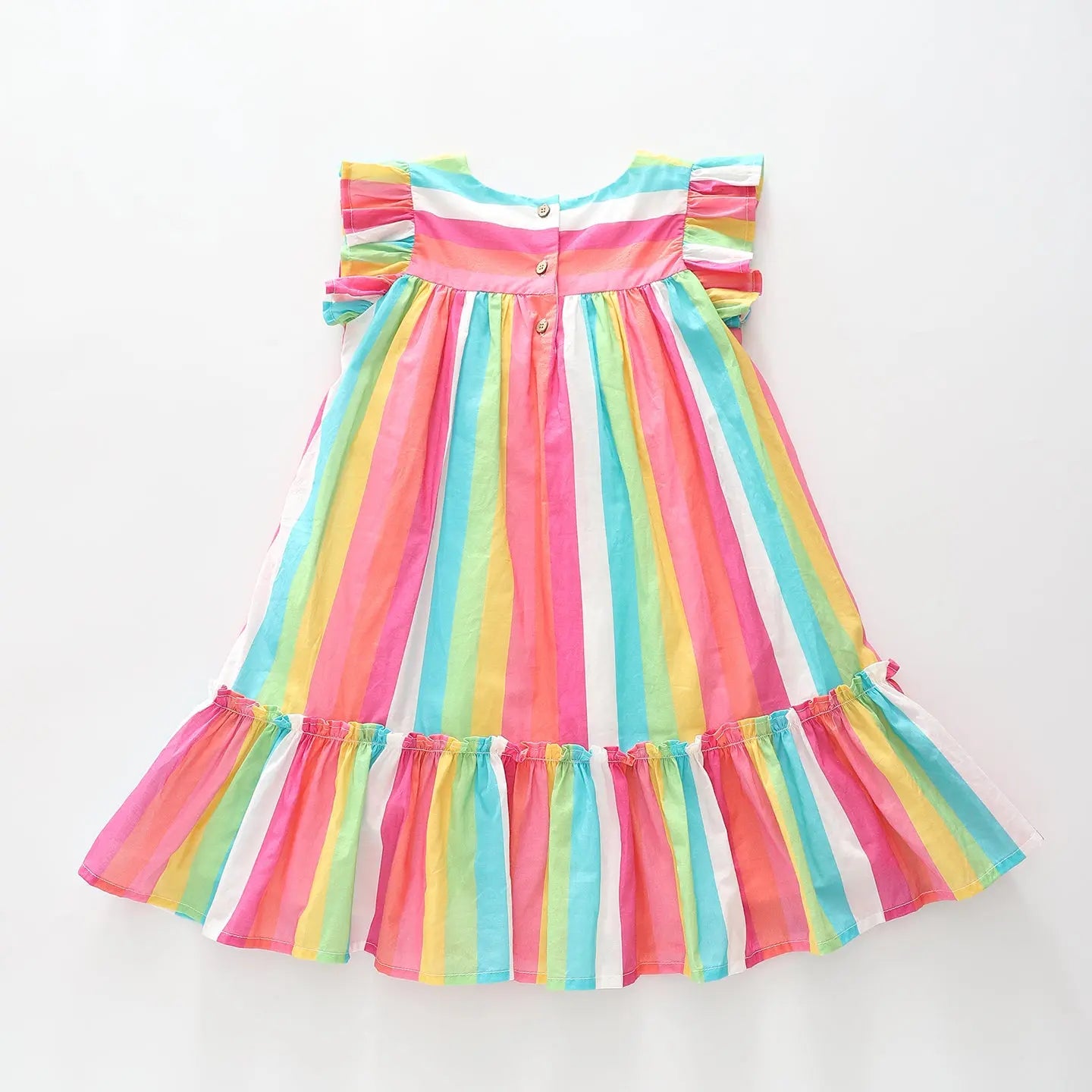Rainbow Stripe Cotton Dress Ollies Place
