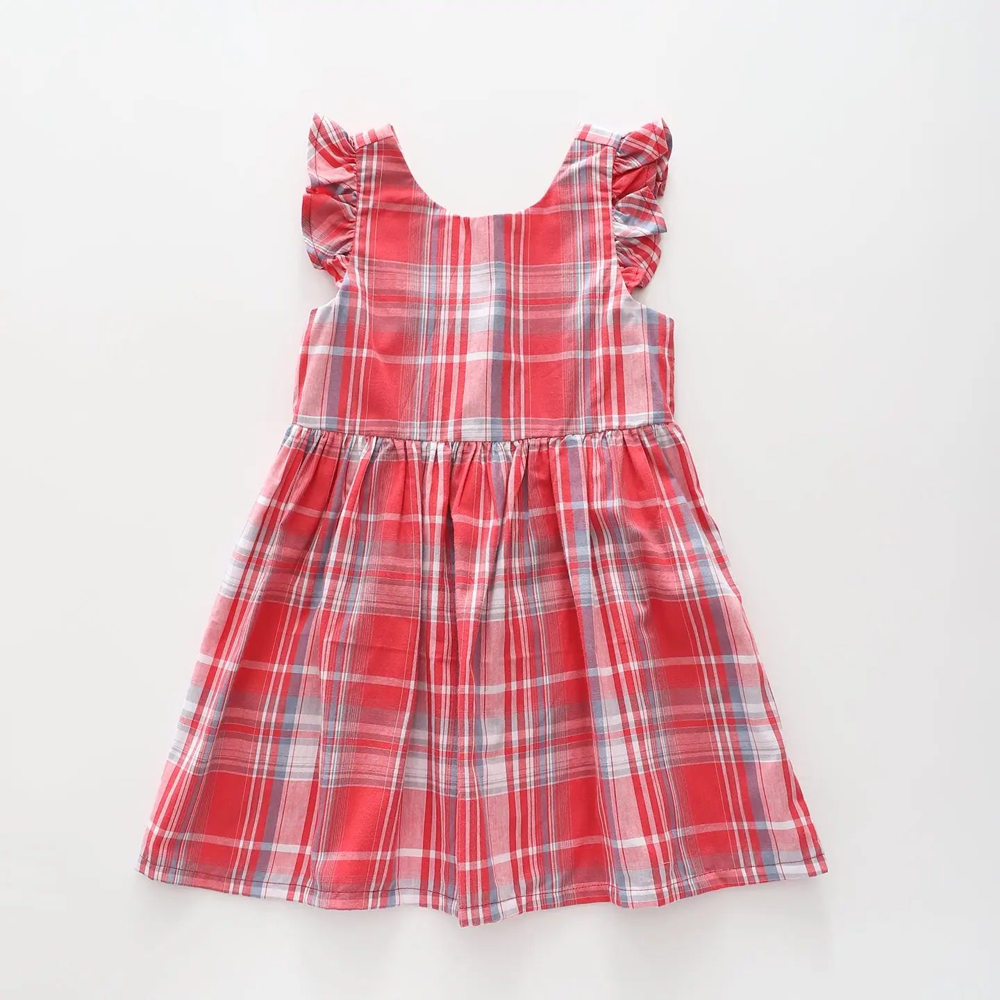 Red Check Summer Pinafore Dress Ollies Place