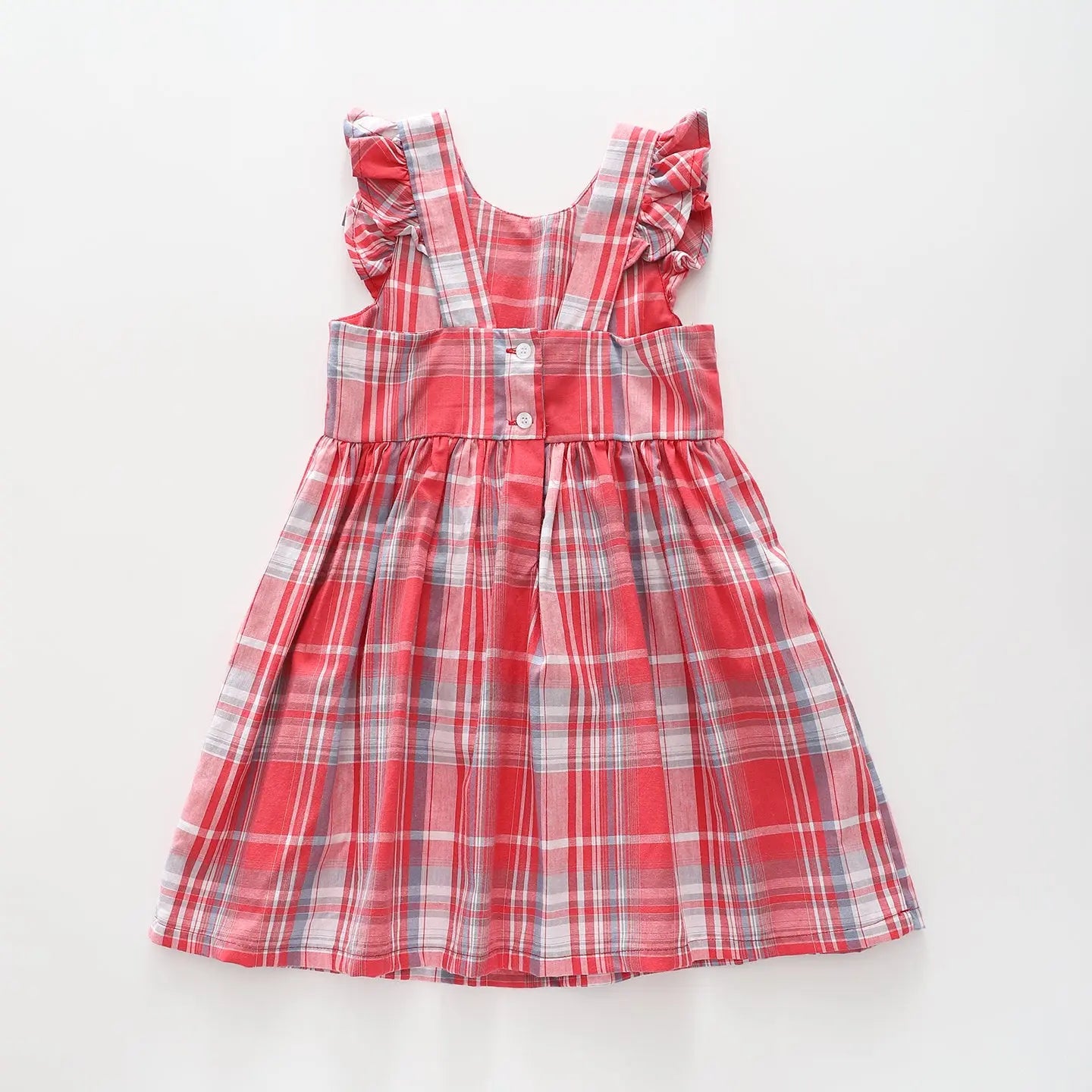 Red Check Summer Pinafore Dress Ollies Place