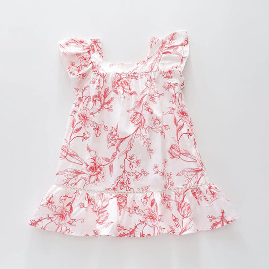 Red Flower Print Dress Ollies Place