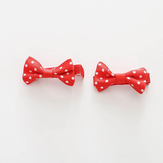 Red Polka Dot Bow Hair Clips 2 Pack Ollies Place