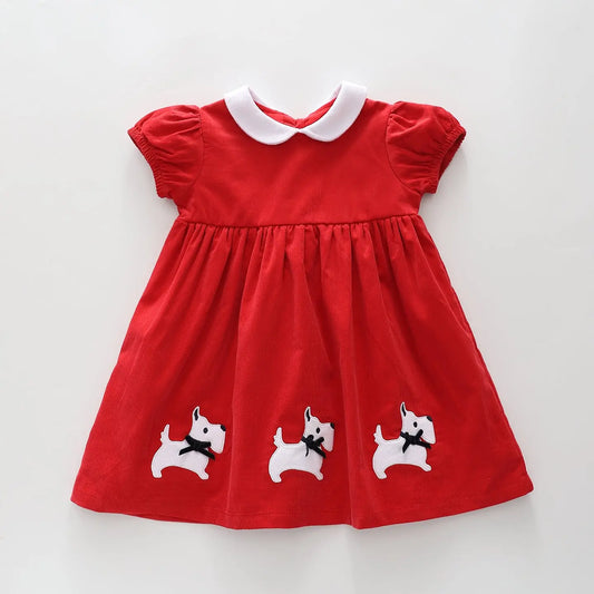 Red Scotty Dog Cord Dress Ollies Place