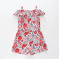 Red and Blue Florals Playsuit Ollies Place