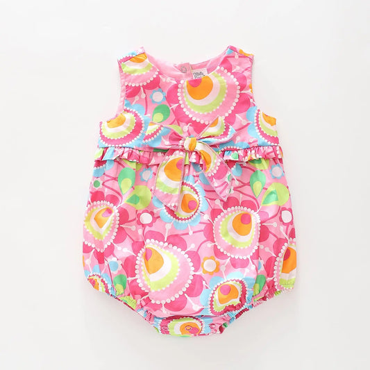 Retro Print Ruffle Romper Ollies Place