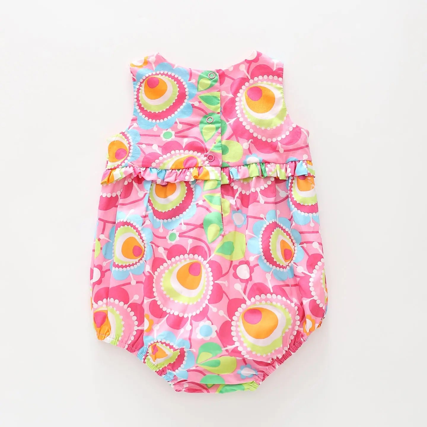 Retro Print Ruffle Romper Ollies Place