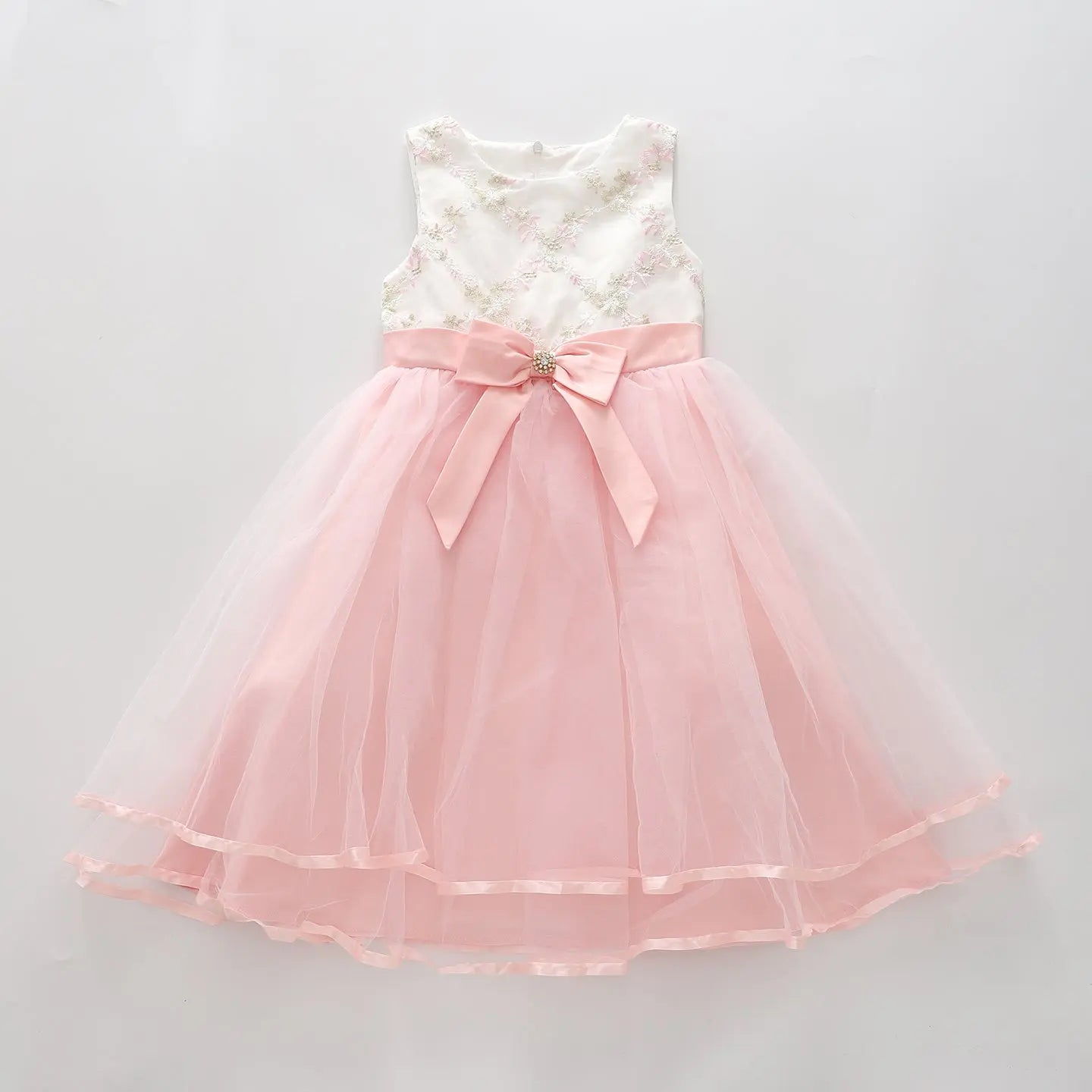 Rose Pink and White Lace Party Dress Ollies Place