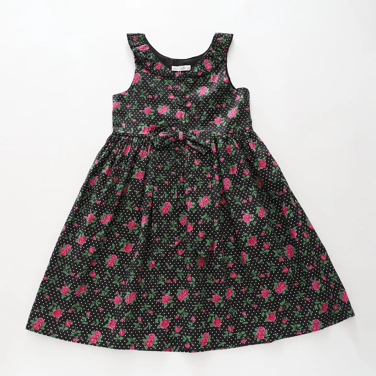 Rose Print Polka Dot Dress Ollies Place