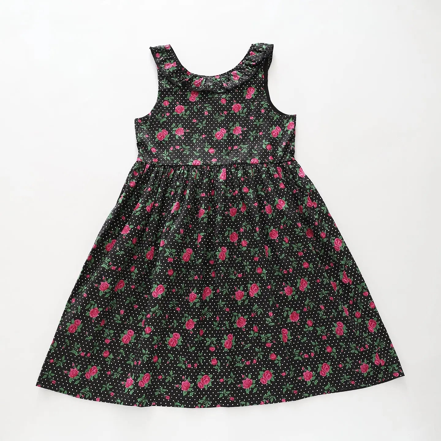 Rose Print Polka Dot Dress Ollies Place