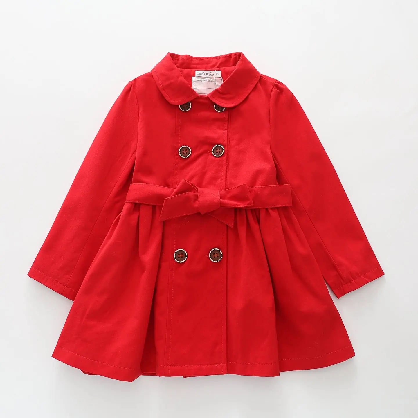 Ruby Red Trench Coat -Ollies Place