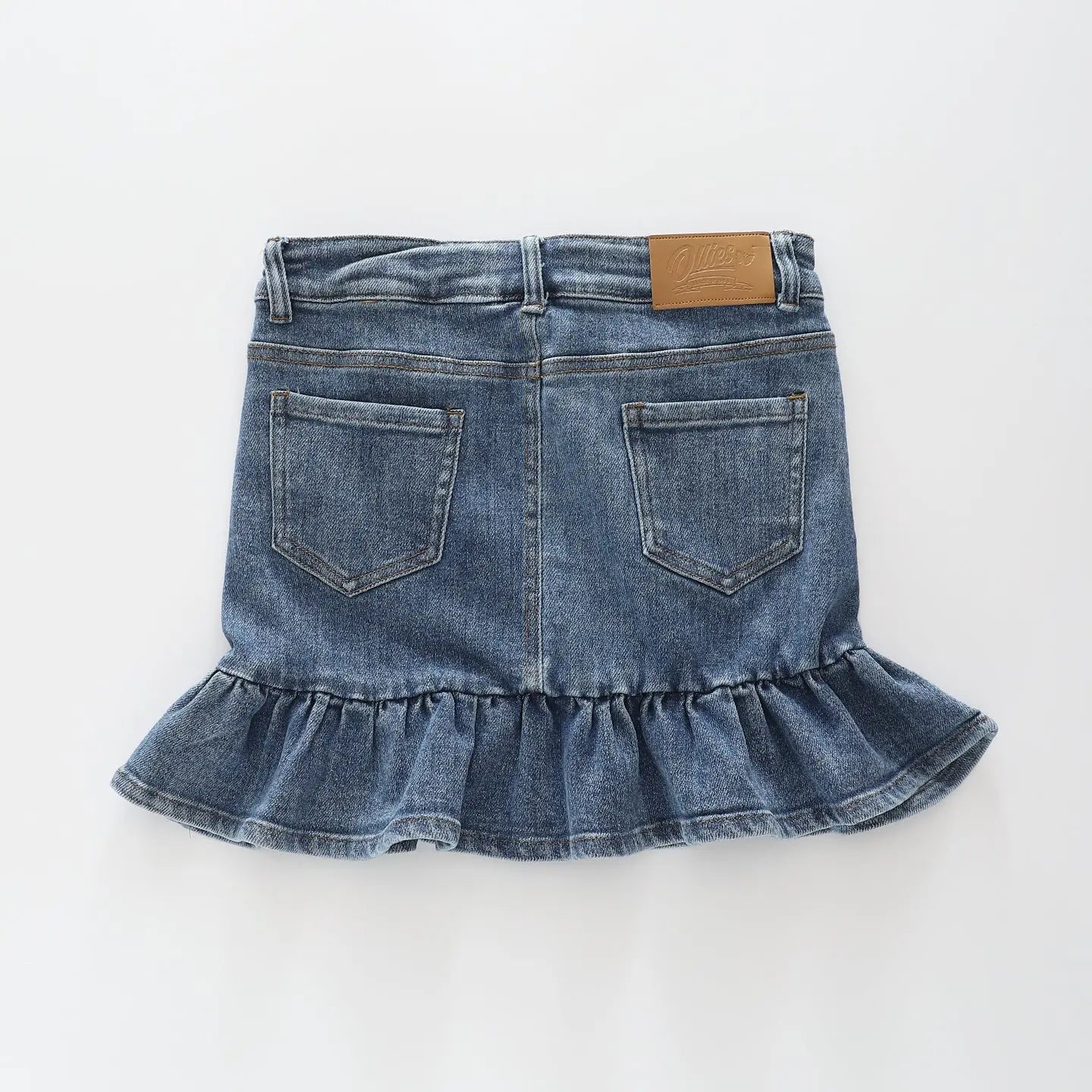 Ruffle Hem Denim Skirt Ollies Place