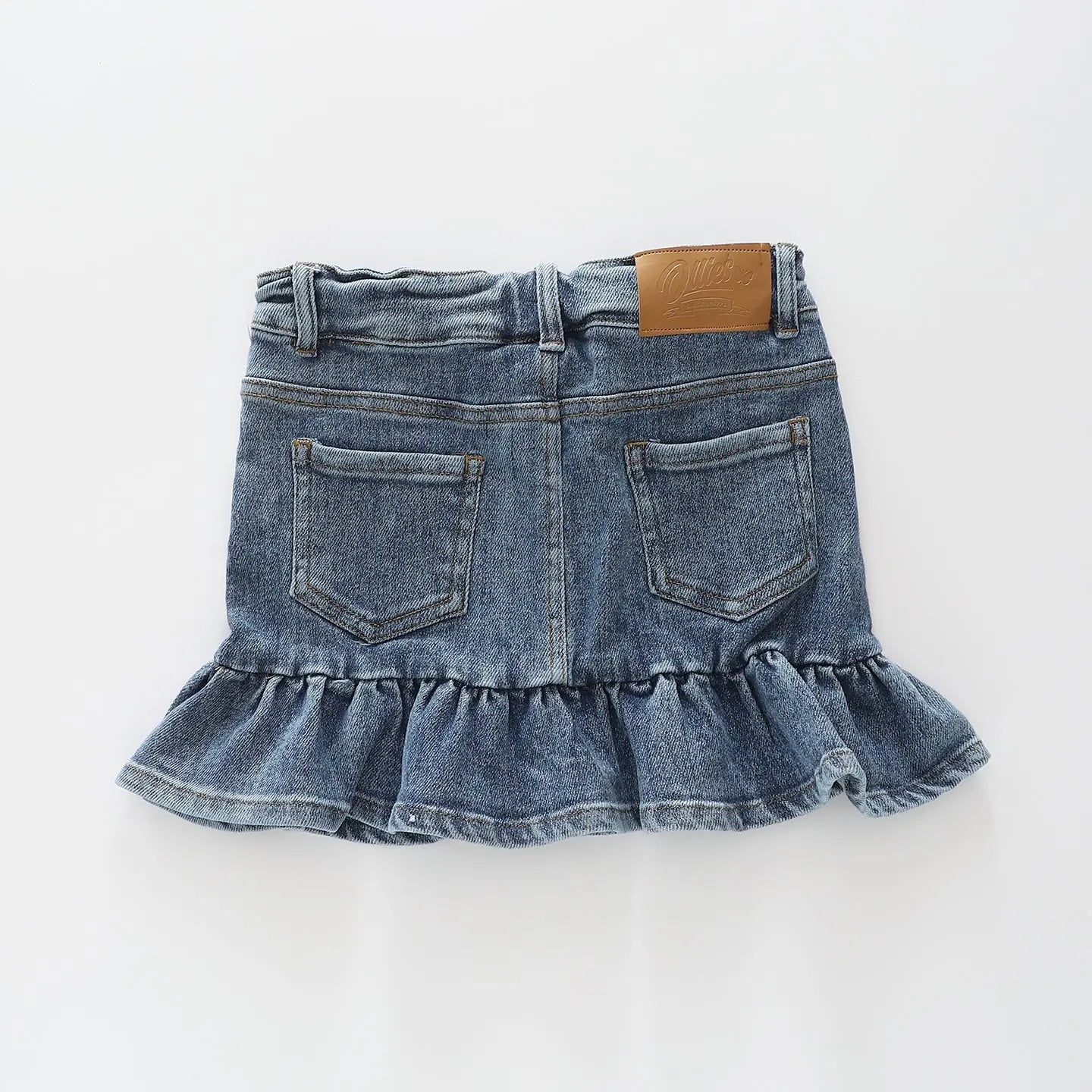 Ruffle Hem Denim Skirt Ollies Place