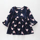 Ruffle Sleeve Print Dress Ollies Place