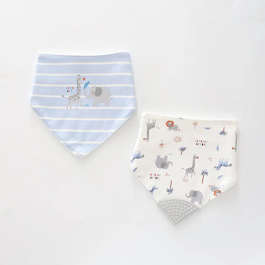 Safari Blues 2pc Bandana Bib Set Ollies Place