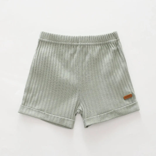 Sage Green Rib Shorts Ollies Place