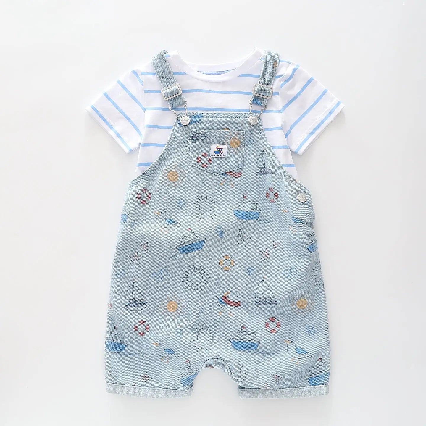 Seaside Denim Overalls Set Ollies Place