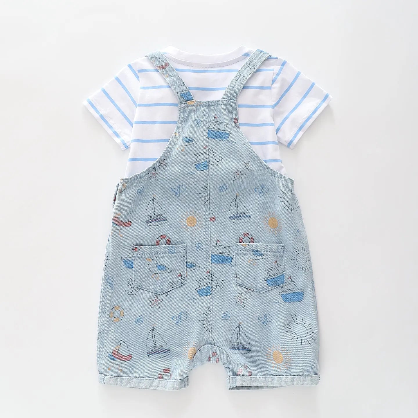 Seaside Denim Overalls Set Ollies Place