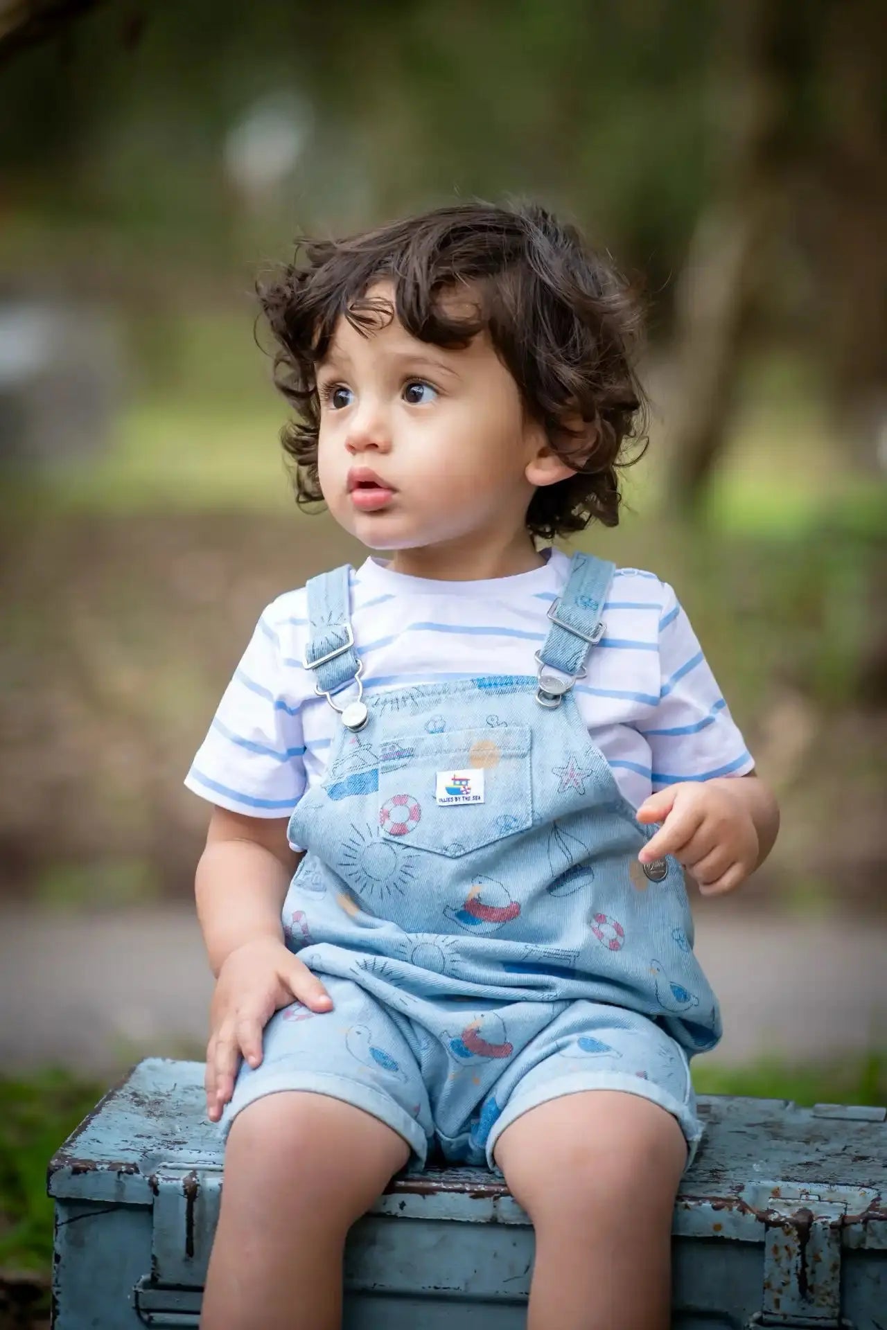 Seaside Denim Overalls Set Ollies Place