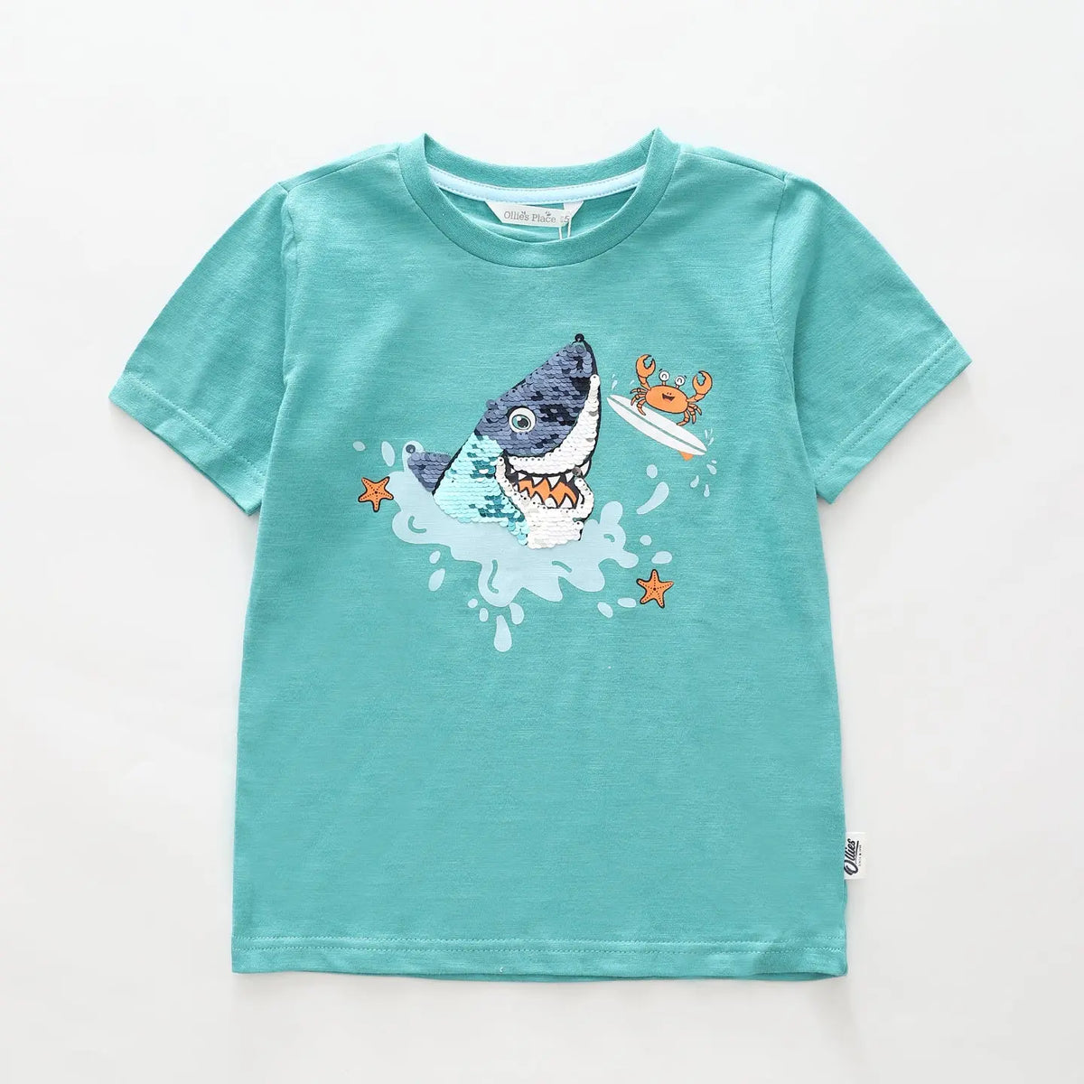 Sequin Shark Tee Ollies Place