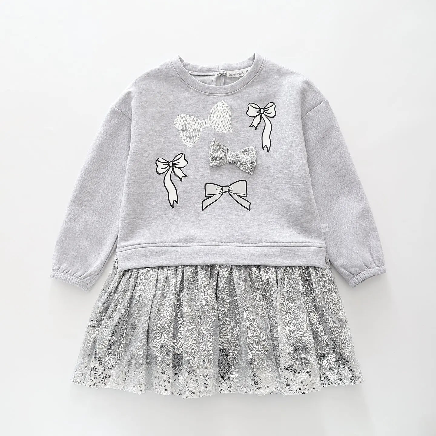Sequins and Bows Sweatshirt Dress Ollies Place