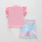 Shimmer Rash Top with Shorts Swimwear Ollies Place