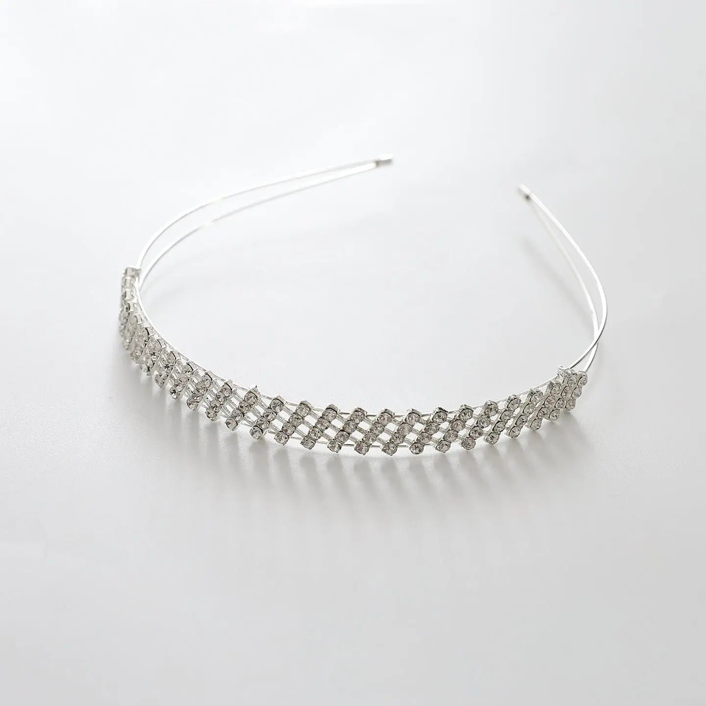 Silver Crystal Lattice Headband Ollies Place