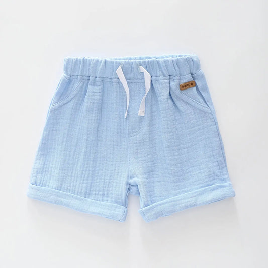 Sky Blue Cheesecloth Shorts Ollies Place