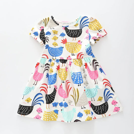 Spring Chicken Print Dress Ollies Place