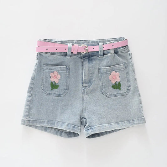 Spring Florals Denim Shorts Ollies Place