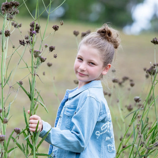 Stay Awesome Denim Jacket Ollies Place