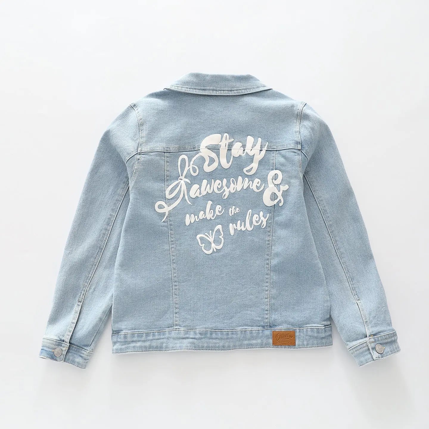 Stay Awesome Denim Jacket Ollies Place