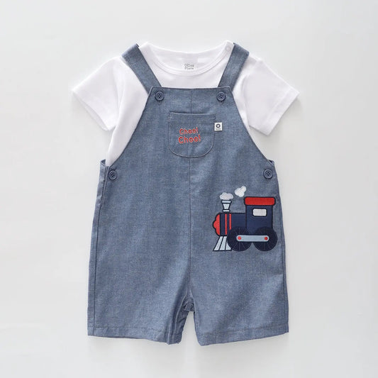 Steam Train Baby Overalls Set Ollies Place