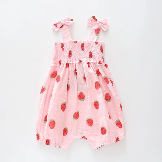 Strawberry Print Baby Girl Romper Ollies Place
