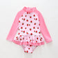 Strawberry Splash Long Sleeve Swimsuit Ollies Place