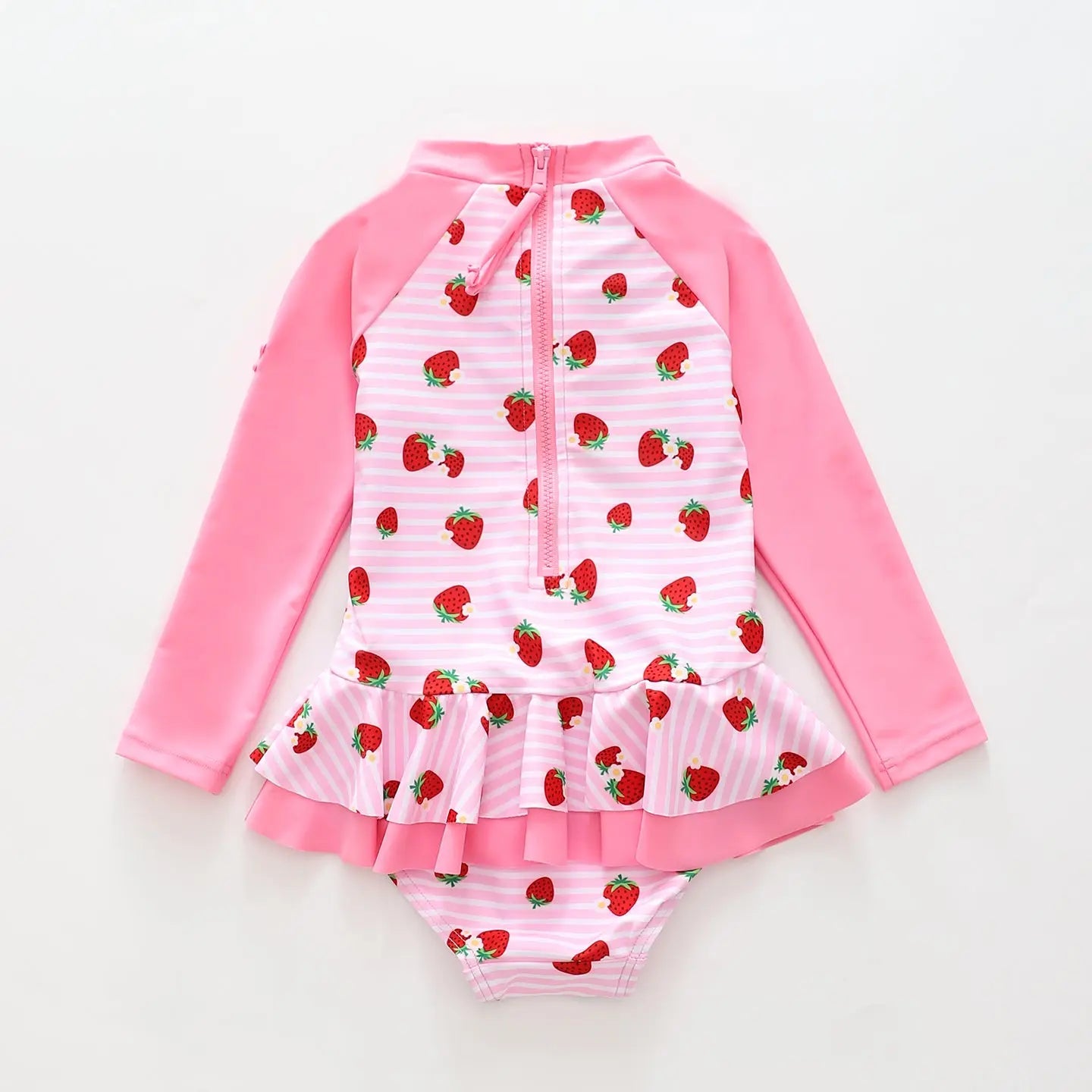 Strawberry Splash Long Sleeve Swimsuit Ollies Place