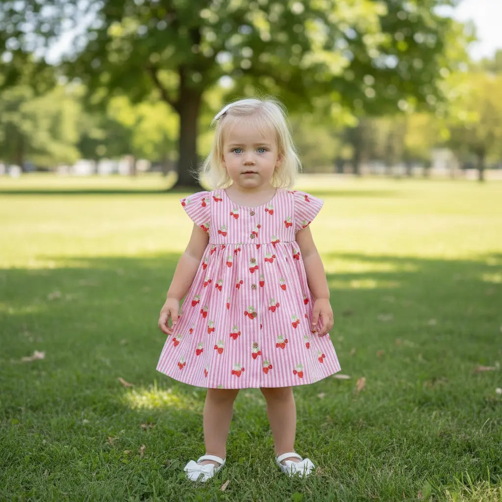 Strawberry Stripe Dress Ollies Place