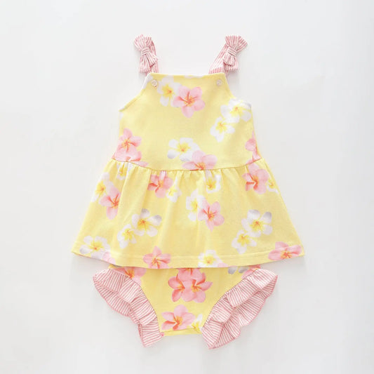 Sunshine Frangipani Top With Matching Bloomers Ollies Place