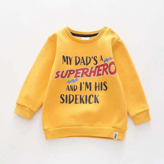 Superhero Sidekick, Infant Boys Sweat Top Ollies Place
