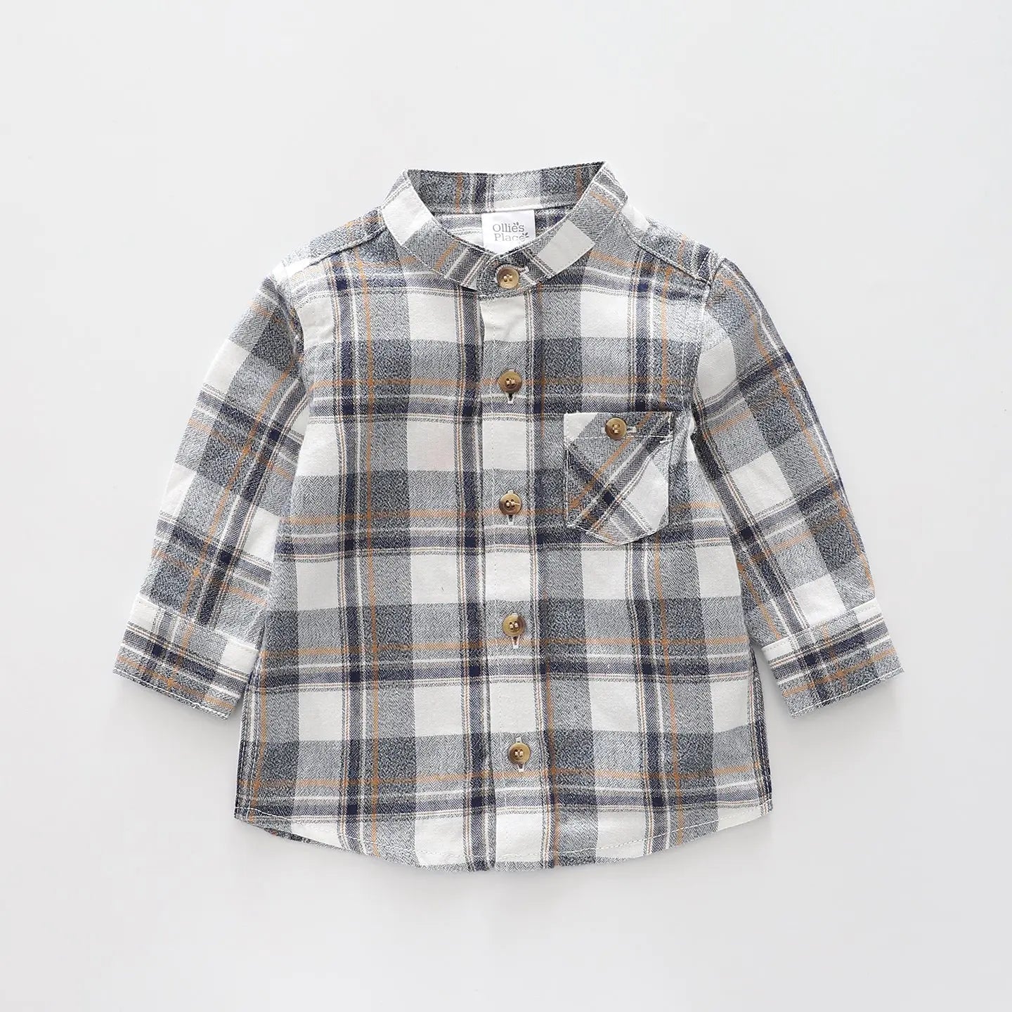 Tan Plaid, Infant Boys Button Down Shirt Ollies Place