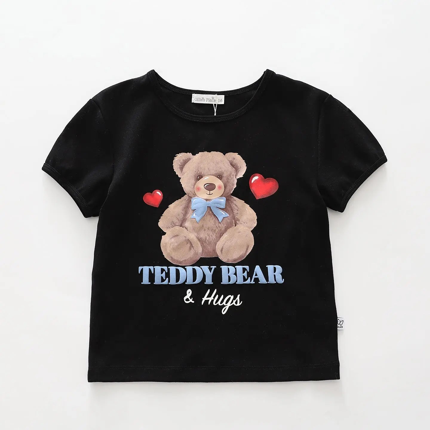 Teddy Bear Black Tee Ollies Place
