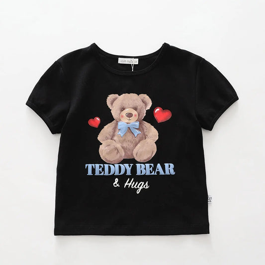 Teddy Bear Black Tee Ollies Place