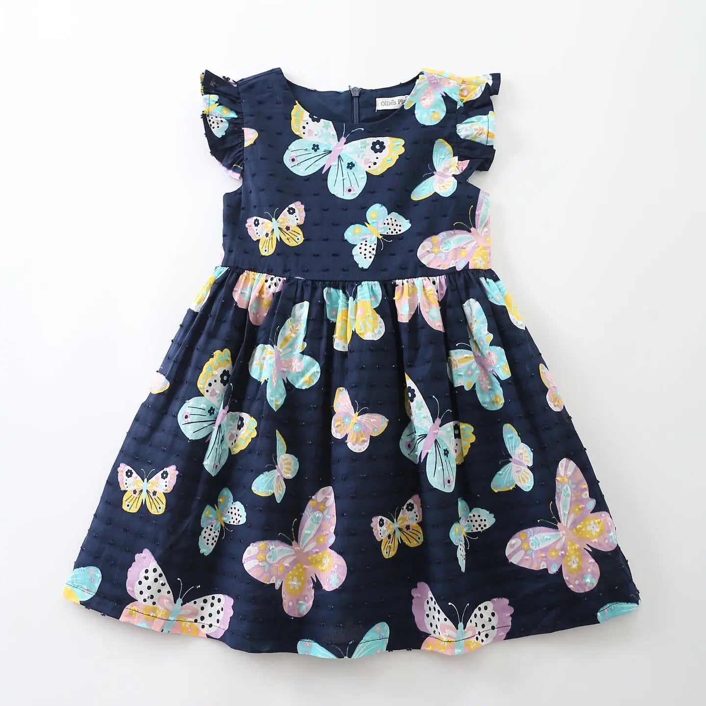 Textured Butterfly  Summer Dress Ollies Place