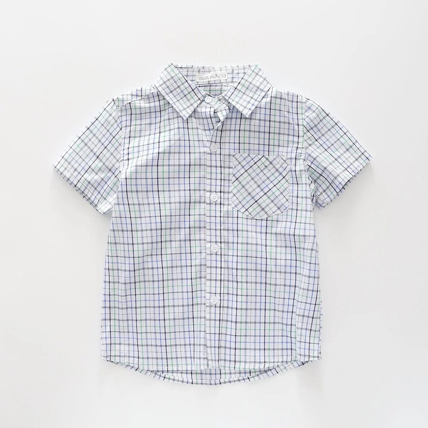 Thin Blue Check Collared Shirt Ollies Place