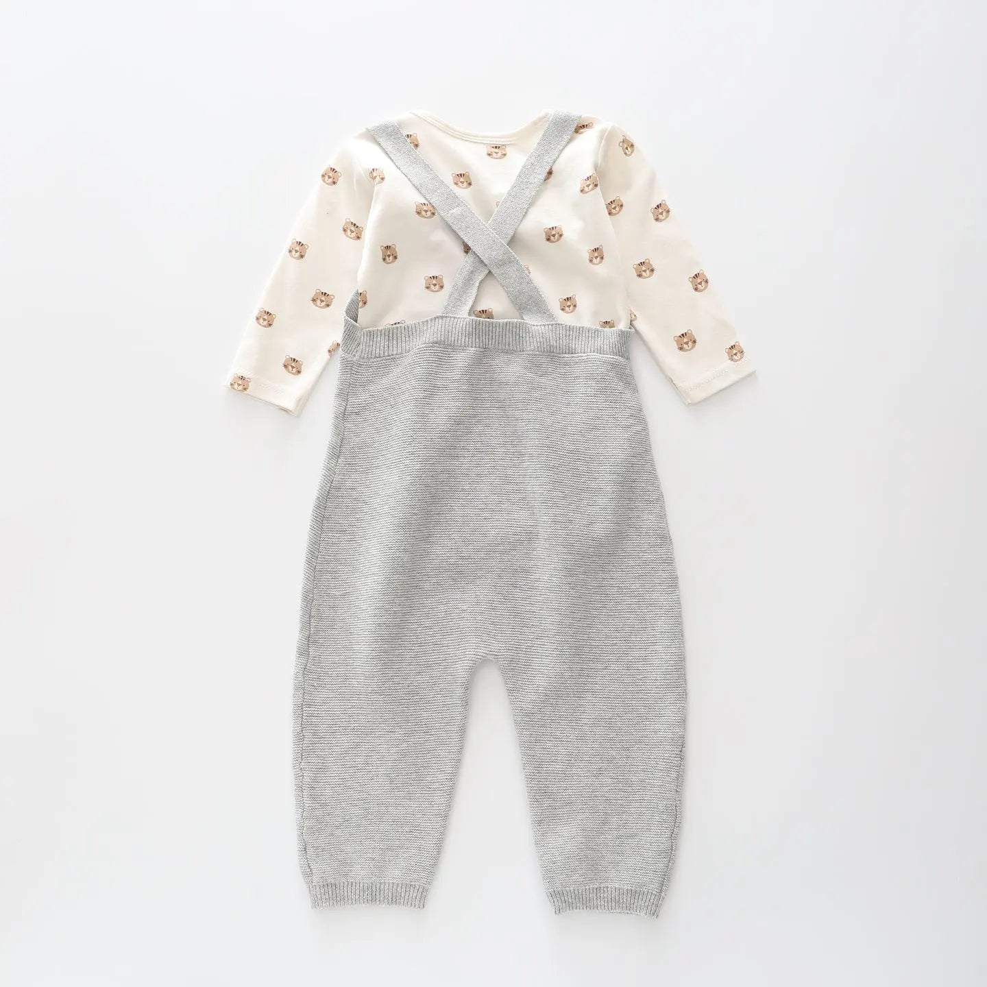 Tiny Tiger Knit Overalls Set Ollies Place