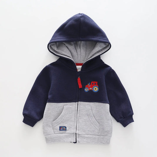 Tractor Time, Baby Boys' Zip Hoodie Ollies Place