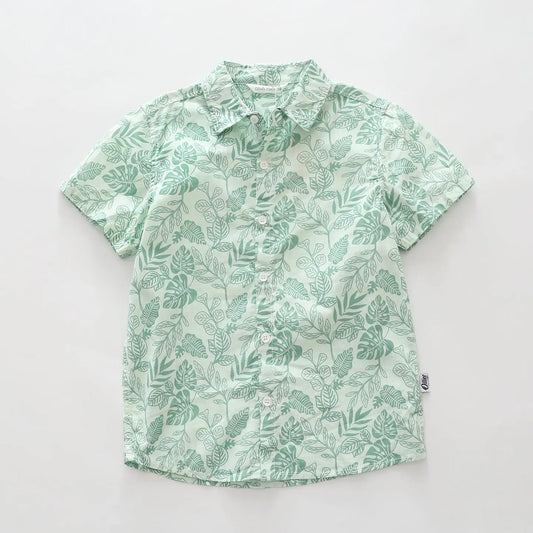 Tropical Leaves Hawaiian Shirt Ollies Place